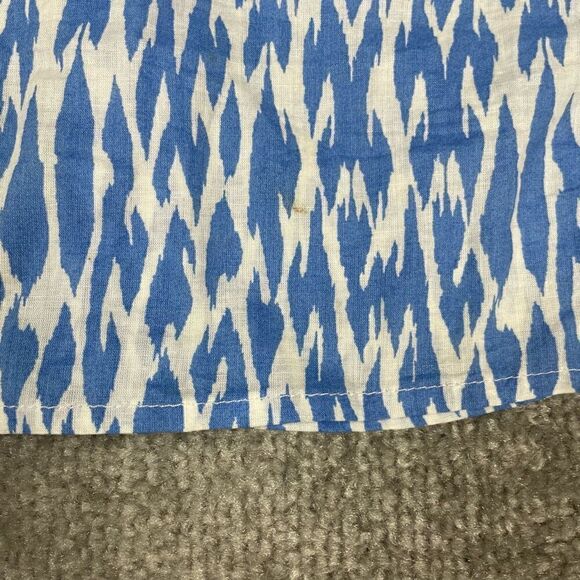 Laundry by Shelli Segal Blue White Sleeveless Blouse Button-down Top V Neck 8 - Picture 5 of 5